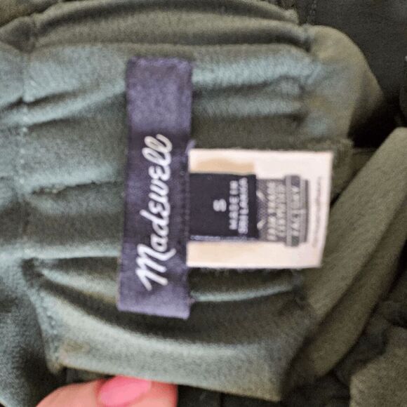 Madewell Tie Waist Huston Pull On Crop Wide Leg Pants MB189 Women's Green Size S - Picture 4 of 5